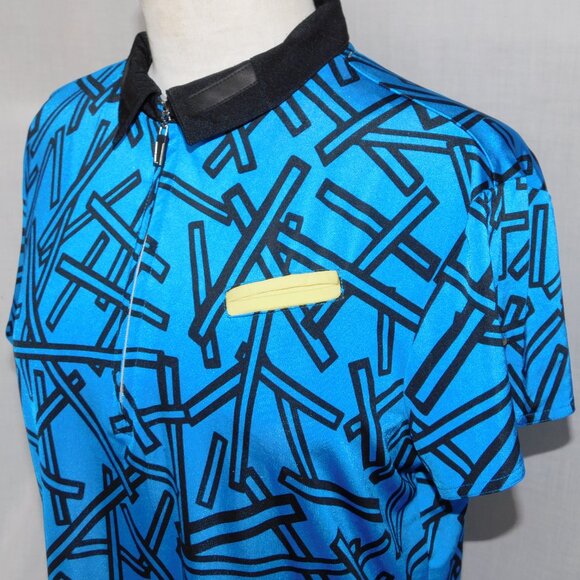 Jamie Sadock Womens L Blue Black Abstract 1/4 Zip Golf Polo Shirt - Picture 3 of 16